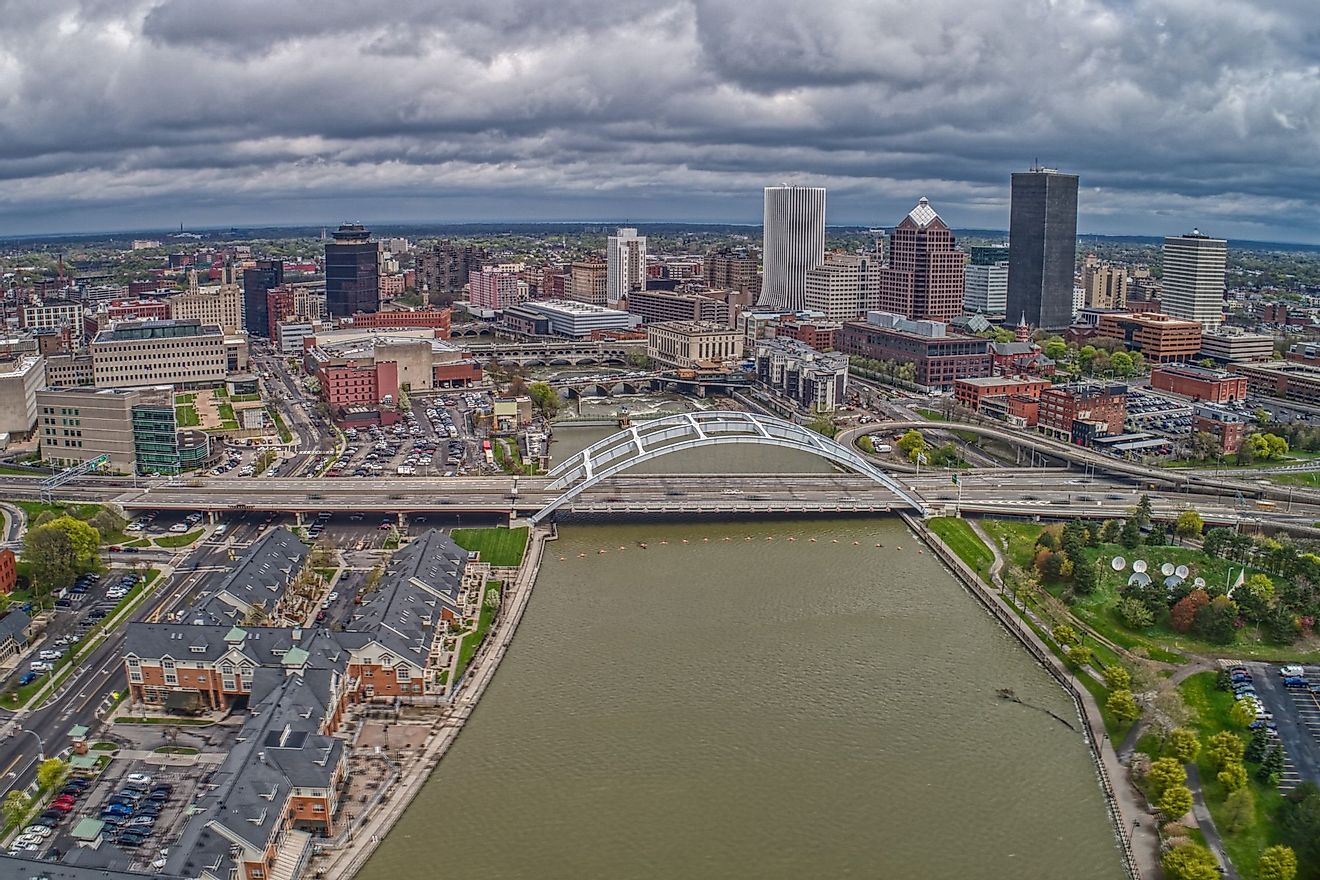 Aerial view of downtown Rochester, New York