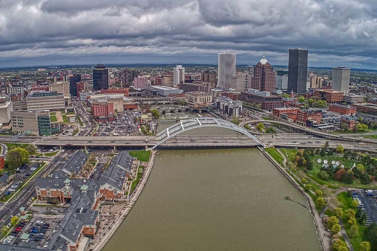 Aerial view of downtown Rochester, New York