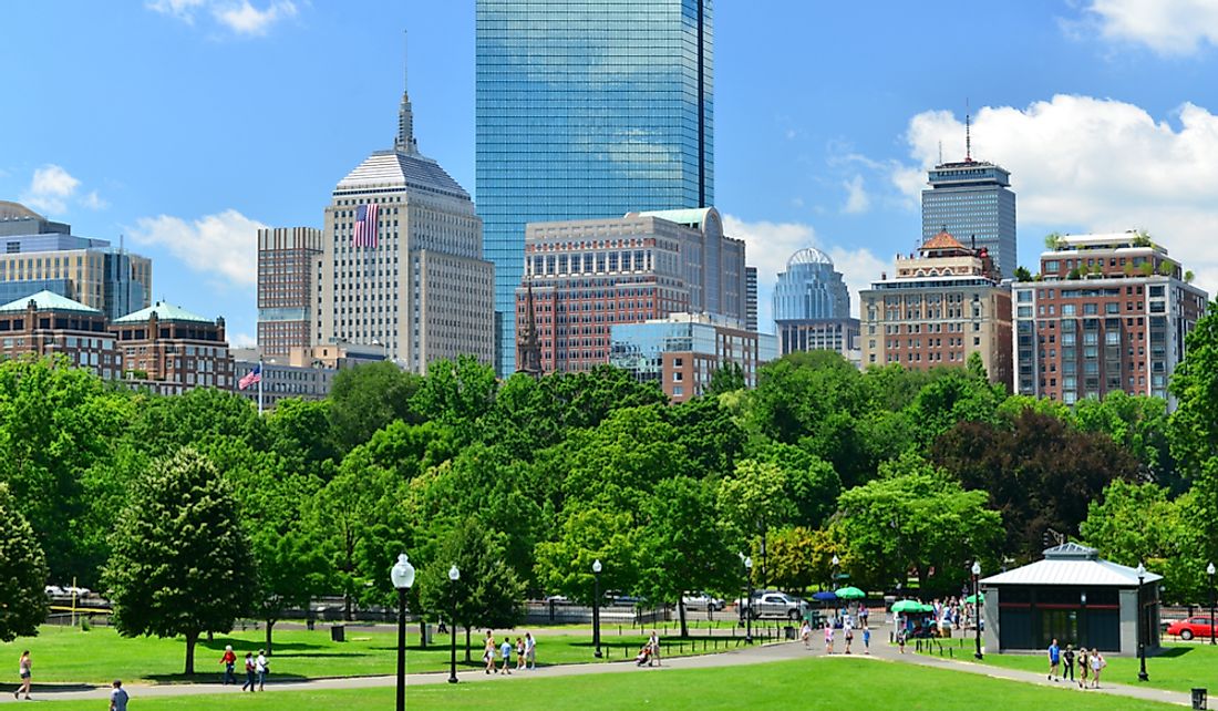 The Boston Common, a public park in downtown Boston. Editorial credit: Richard Cavalleri / Shutterstock.com