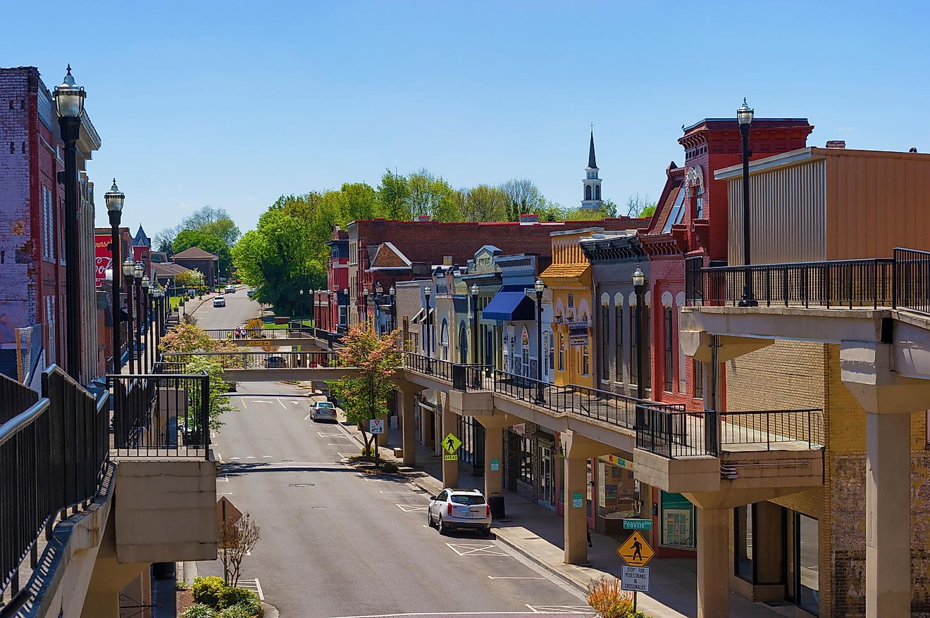 Morristown, Tennessee, USA: Historic district of Morristown, settled in 1787 and incorporated in 1855, was reconstructed after a flooding in 1962. Editorial credit: Dee Browning / Shutterstock.com