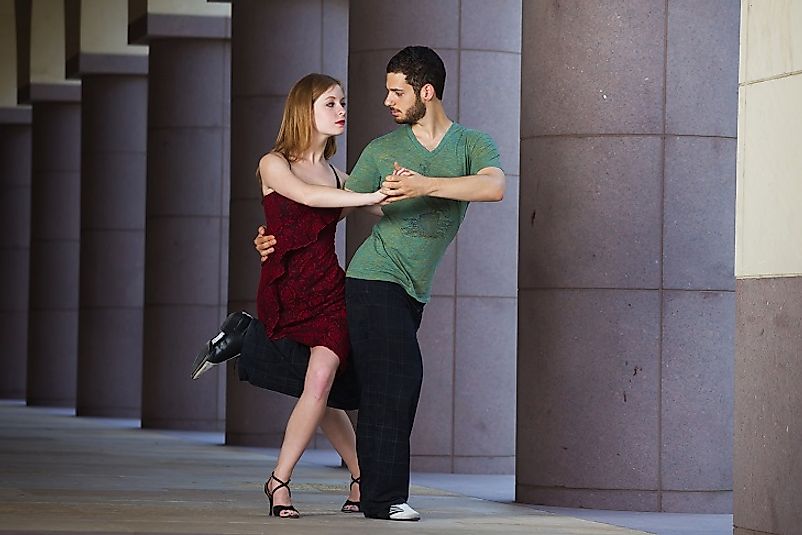 A couple dancing the Argentine Tango.