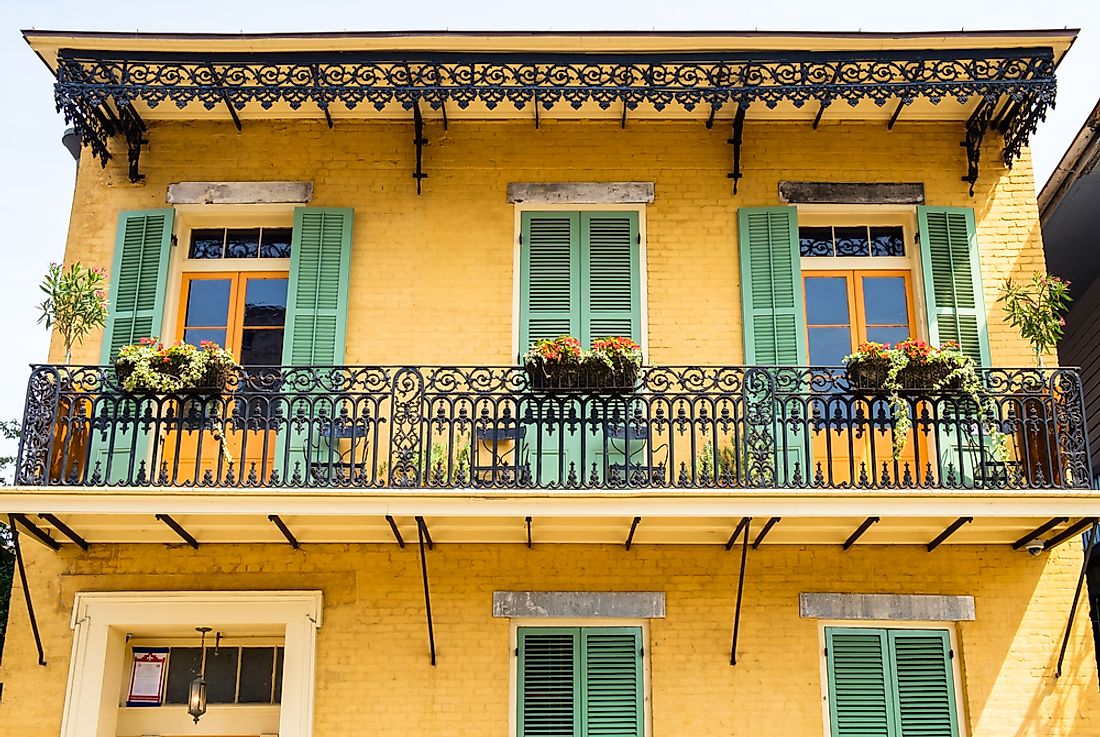 Architecture in the French Quarter of New Orleans. 