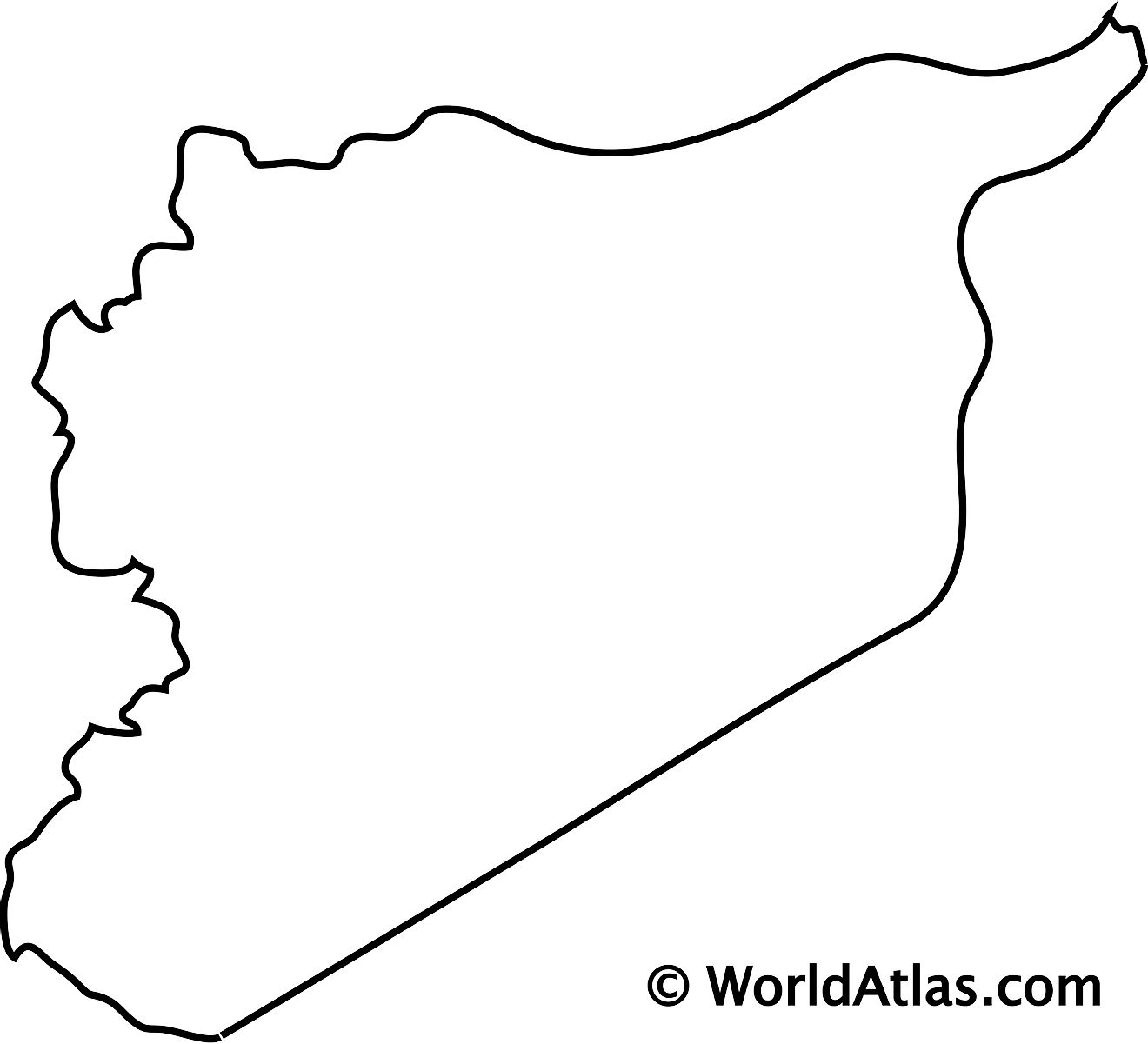 Blank Outline Map of Syria