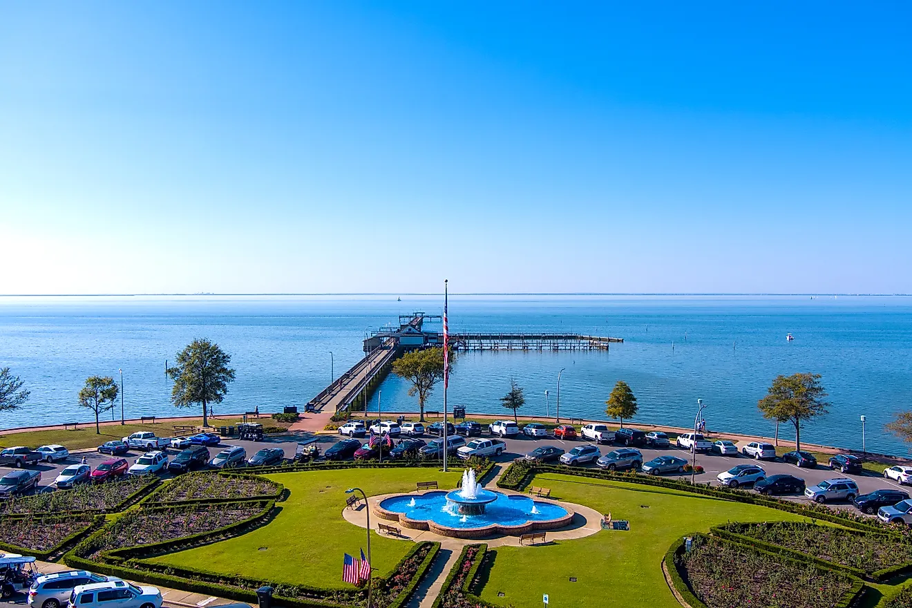 Aerial view of Fairhope, Alabama.