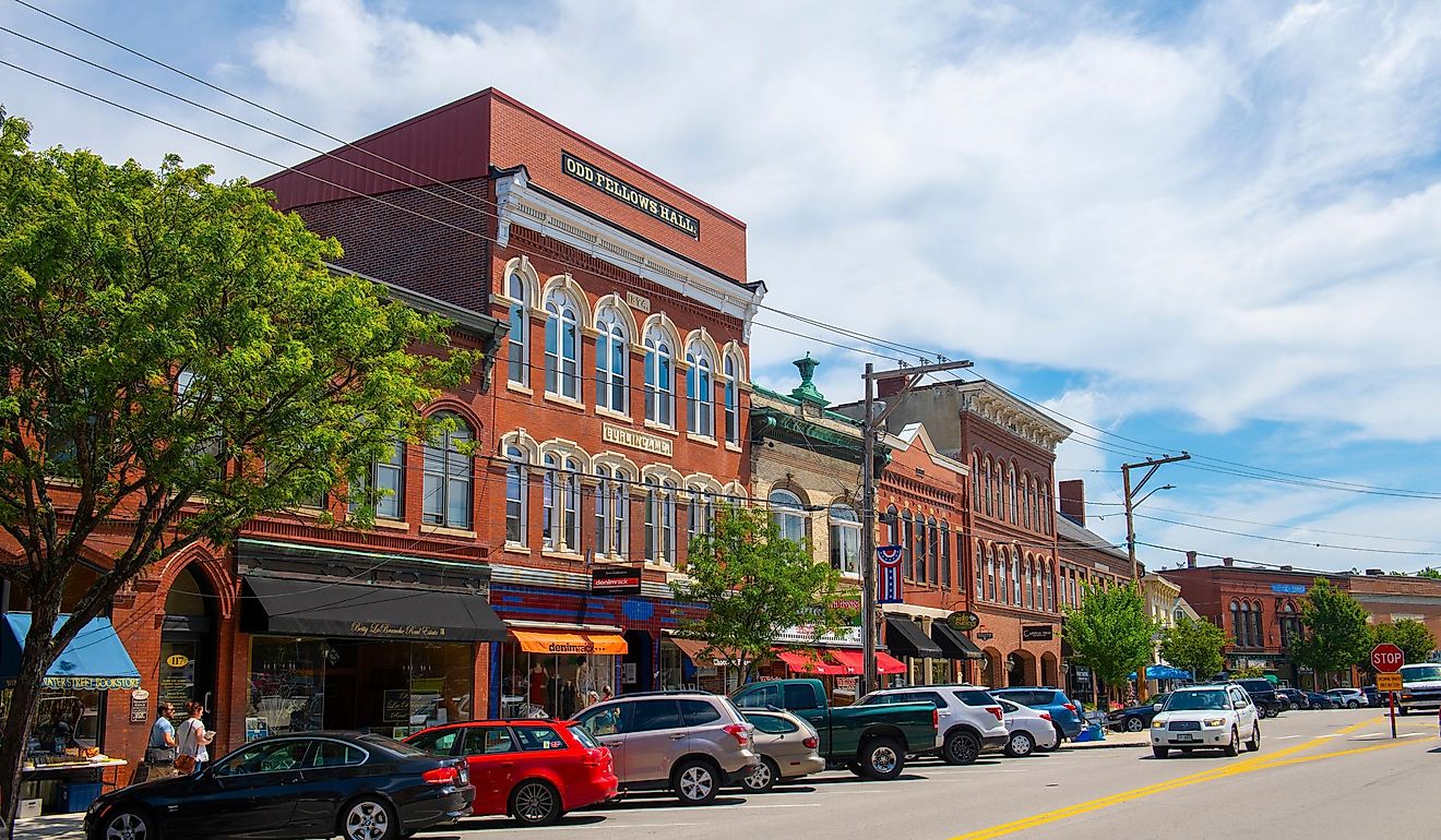 Odd Fellows Hall at 115 Water Street in historic town center of Exeter, New Hampshire NH, USA. Editorial credit: Wangkun Jia / Shutterstock.com