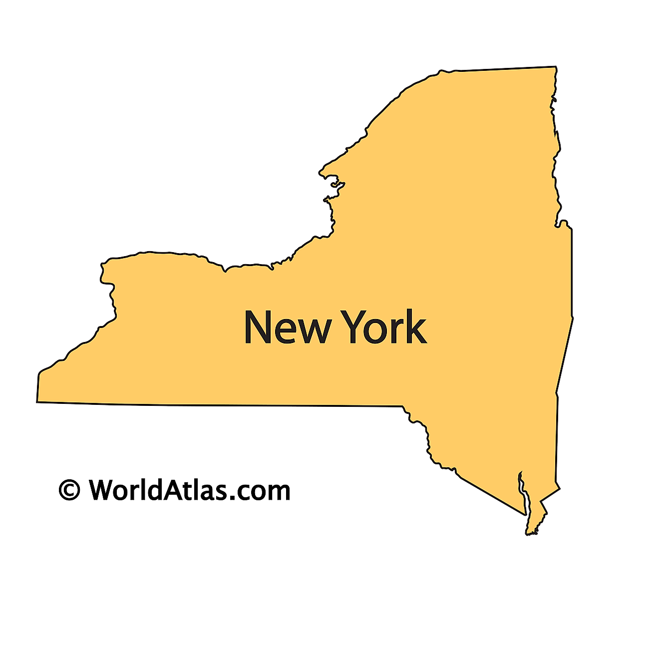 Outline Map of New York