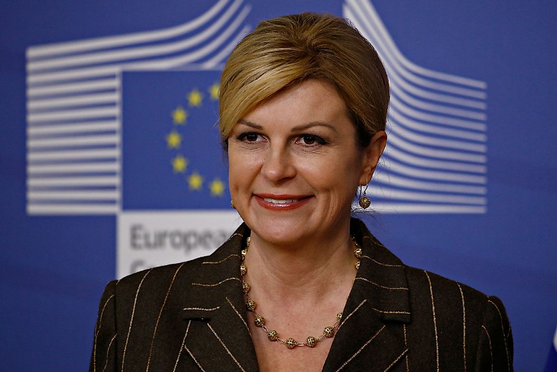 Incumbent Croatian President Kolinda Grabar-Kitarovic. Editorial credit: Alexandros Michailidis / Shutterstock.com. 