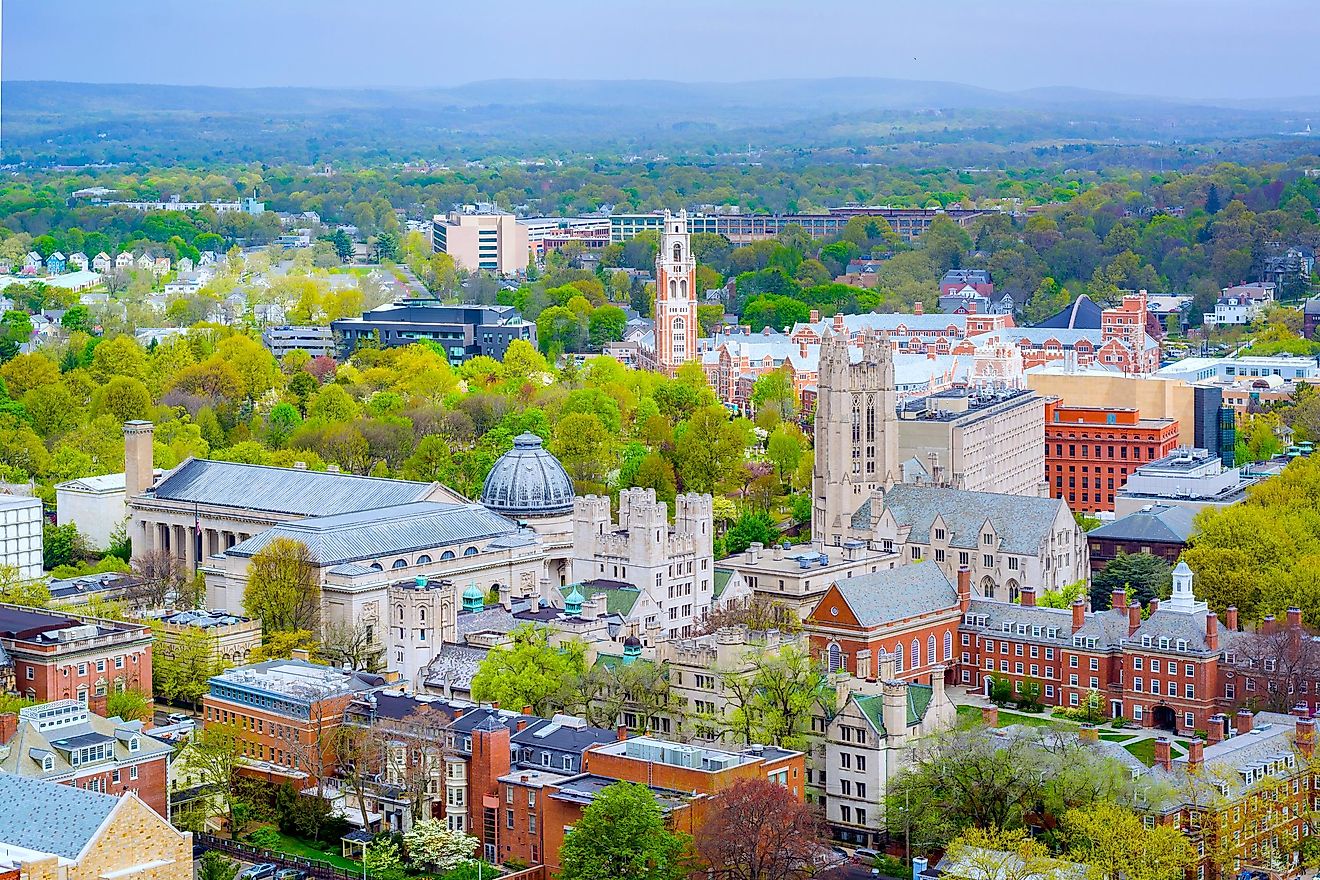 View of Yale University in New Haven, Connecticut.
