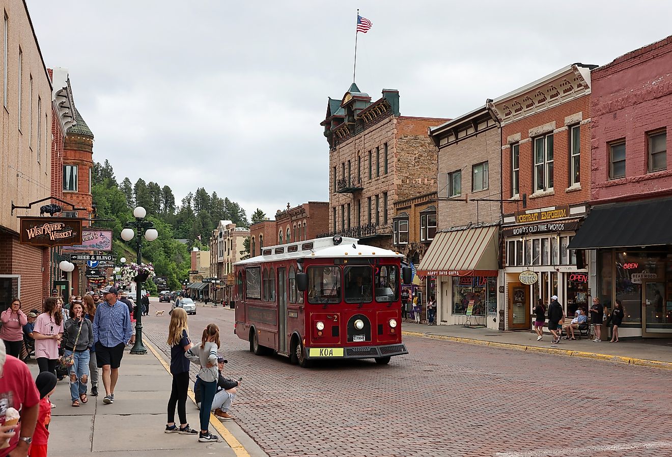 Street view of downtown Deadwood, South Dakota. Editorial credit: Bo Shen / Shutterstock.com