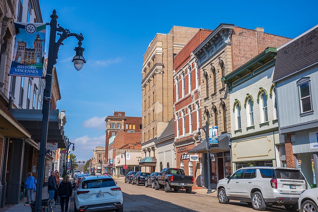 Main Street of the small town of Vincennes, Indiana, via JWCohen / Shutterstock.com