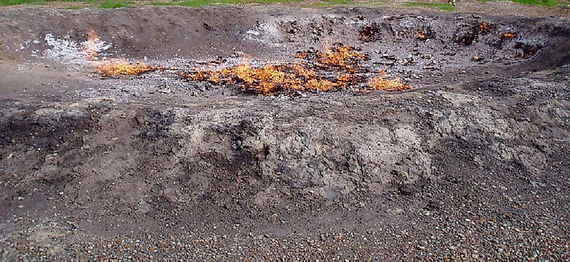 The Eternal Fire burning at Baba Gurgur.