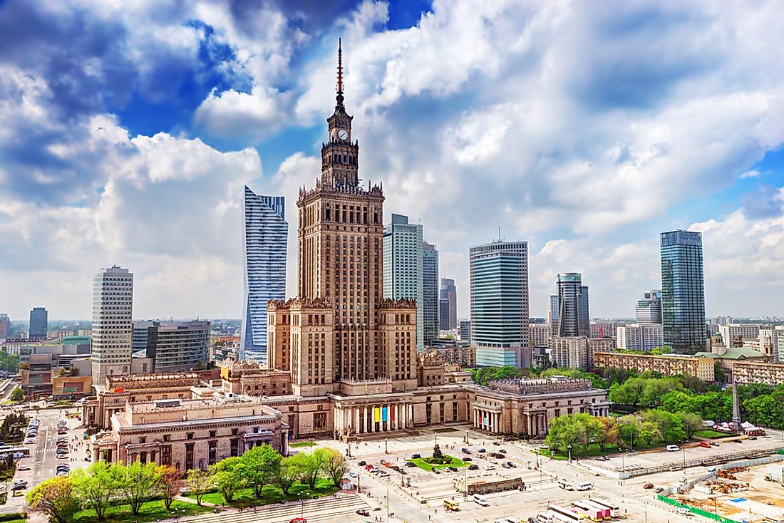 A panoramic view of Warsaw, the capital of Poland.