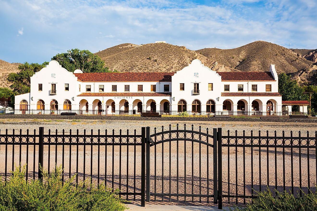 The historic railroad station in Caliente, Nevada. Editorial credit: Traveller70 / Shutterstock.com