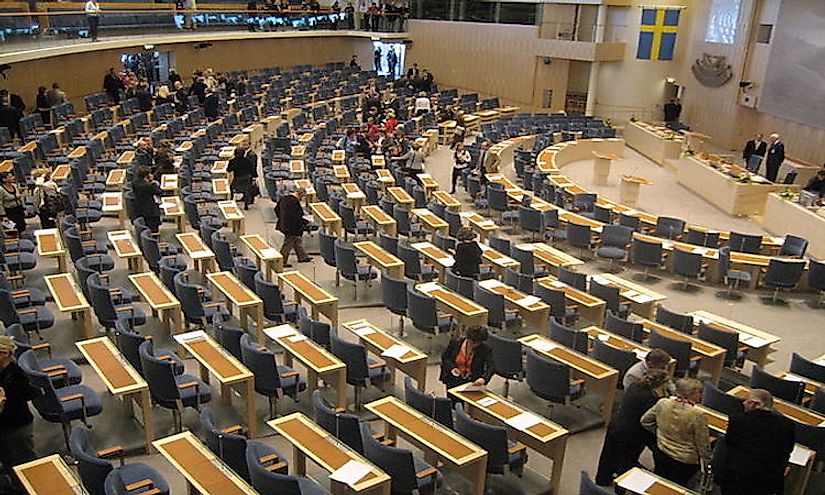 Inside the Riksdag in Sweden