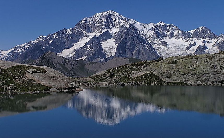 Monte Bianco, meaning “White Mountain” is the highest mountain in Italy 