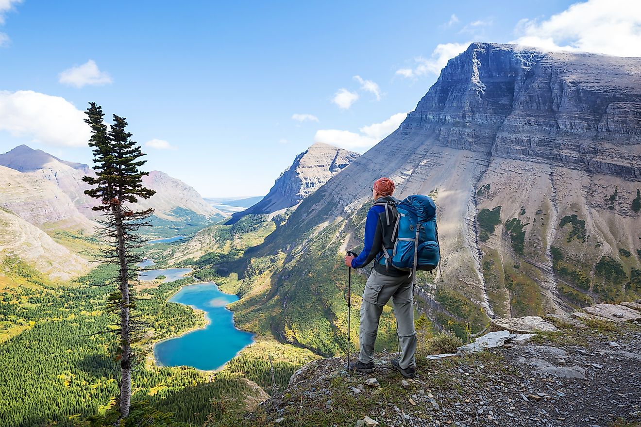 Picturesque rocky peaks of the Glacier National Park, Montana