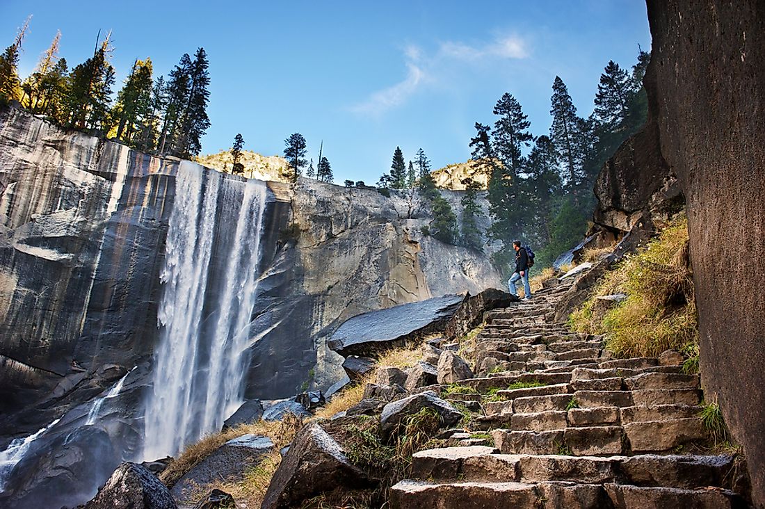 Waterfall in Yosemite National Park. 