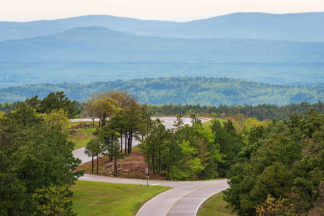 Winding Road along the Talimena National Scenic Byway.