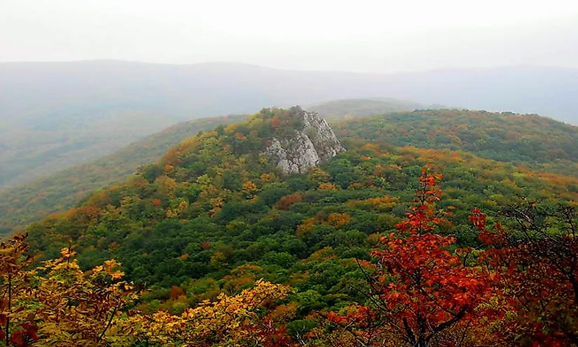 Autumn colors in the Bükk Mountains of Hungary.