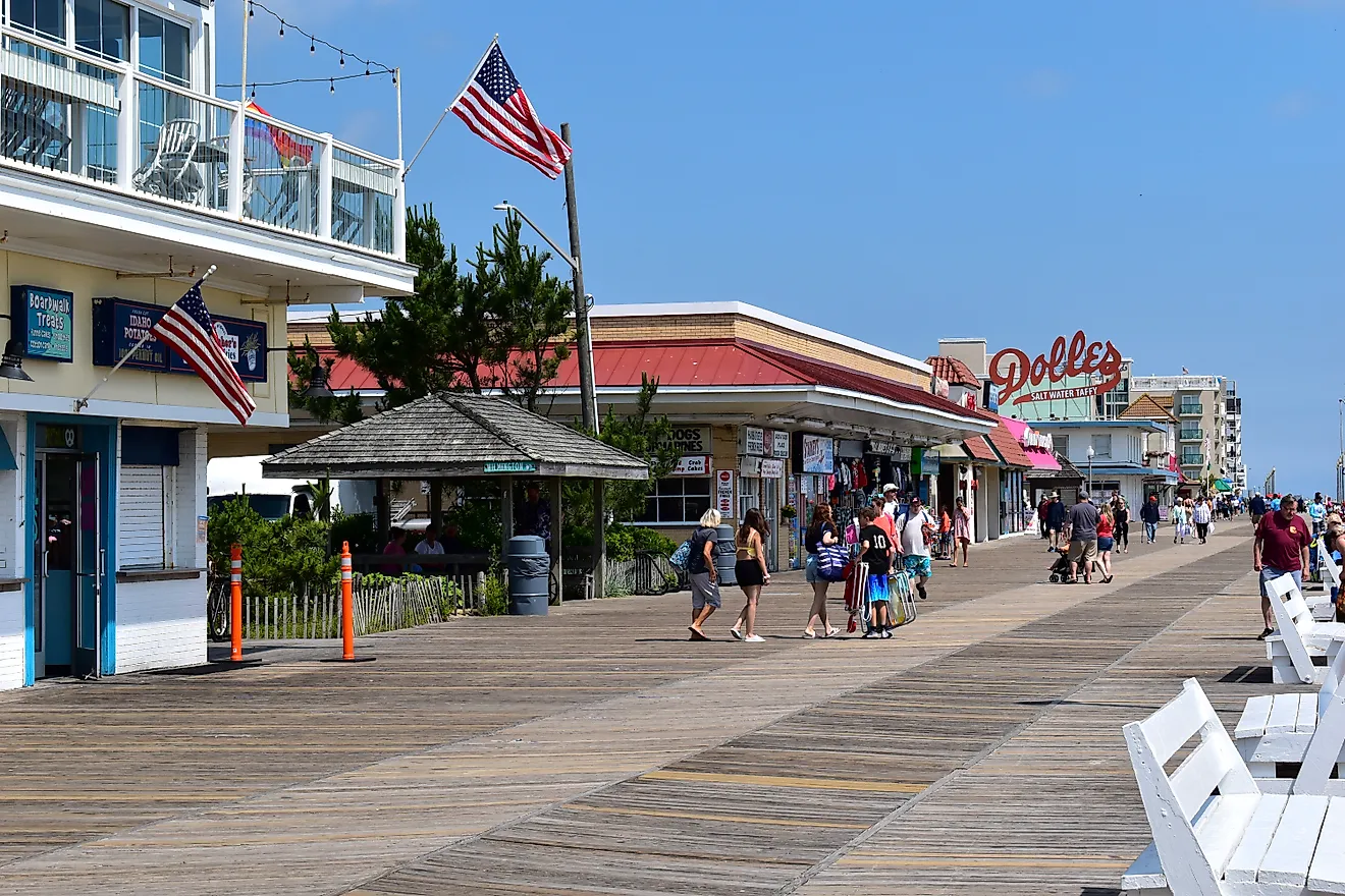 The charming beachside scene of Rehoboth Beach, Delaware. Image credit Foolish Productions via Shutterstock