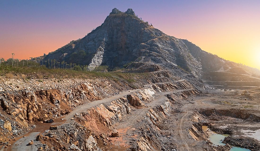 An opencast mining quarry in Thailand.