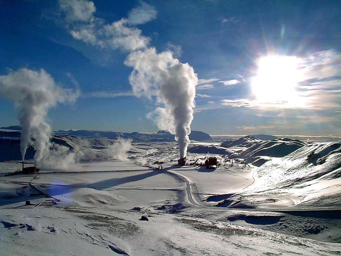 Krafla geothermal power plant in Iceland.
