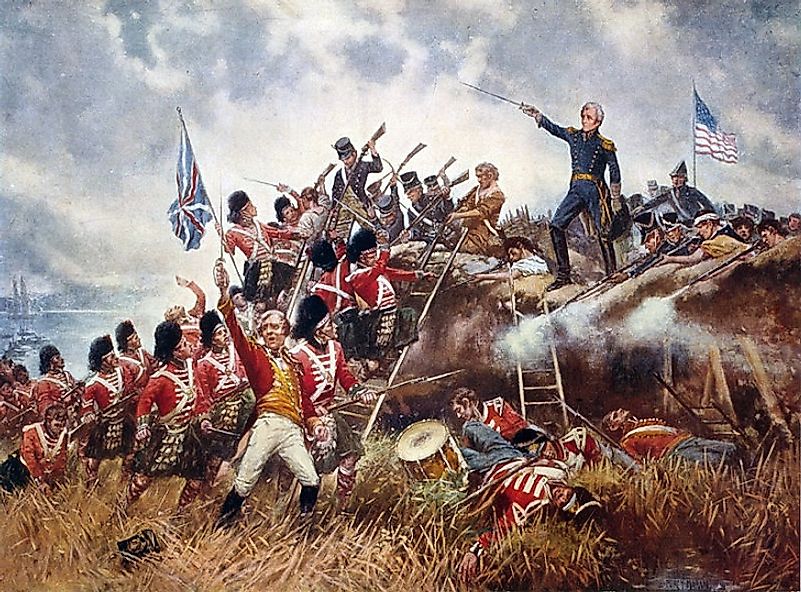 General Andrew Jackson leads his men against a British-loyal Scottish regiment in the Battle Of New Orleans.