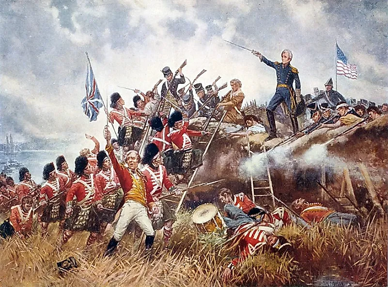 General Andrew Jackson leads his men against a British-loyal Scottish regiment in the Battle Of New Orleans.