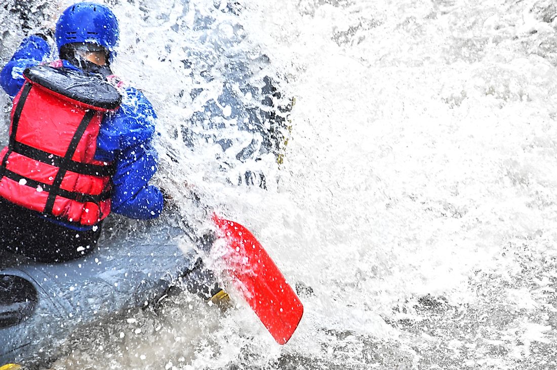 White water rafting is an extreme sport that is popular in many areas around the world.