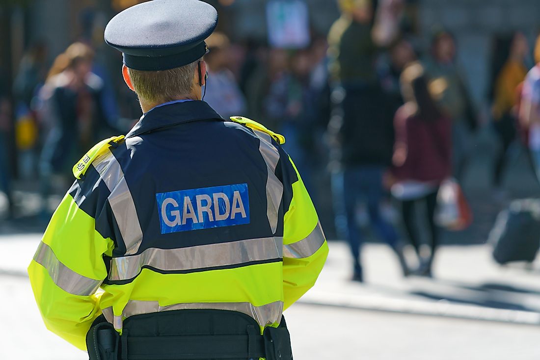 Irish police officers do not carry guns. Editorial credit: abd / Shutterstock.com