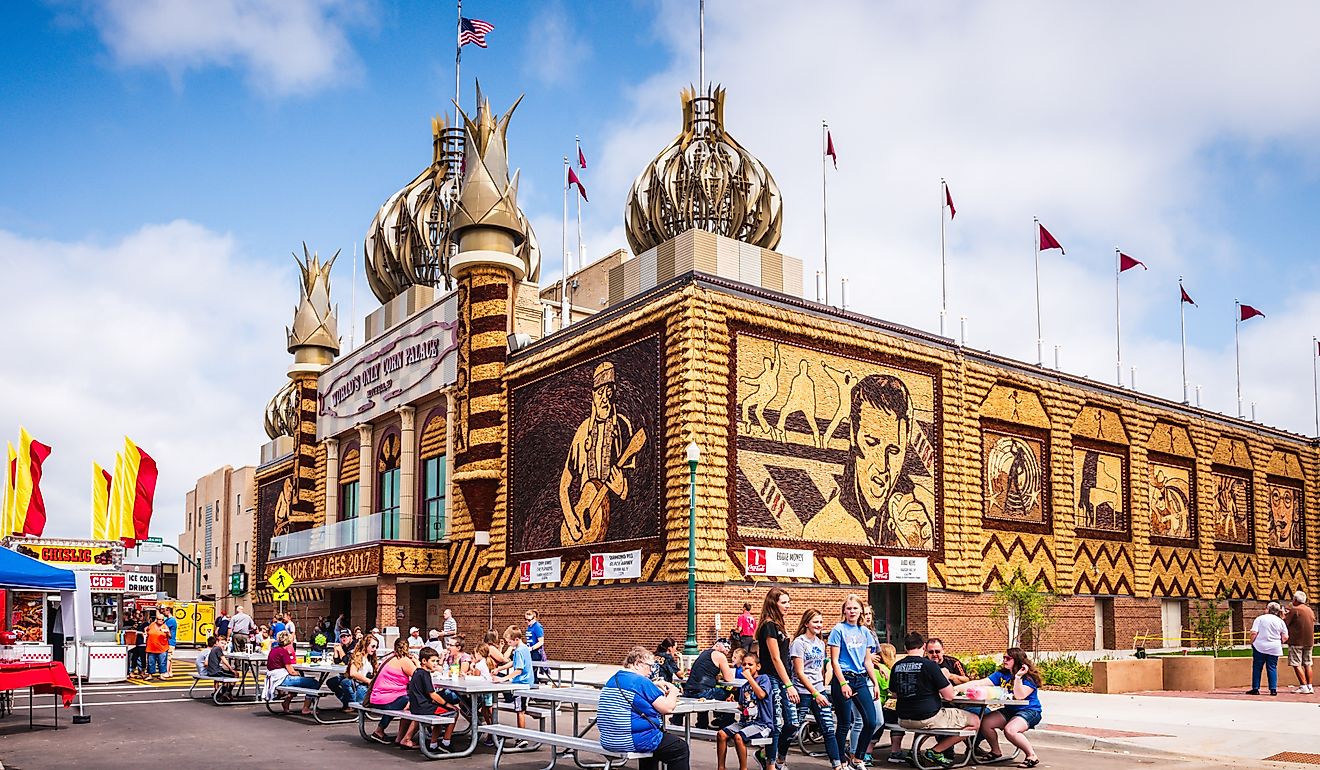 The Corn Palace in Mitchell, South Dakota. Image credit: Sandra Foyt / Shutterstock.com. 