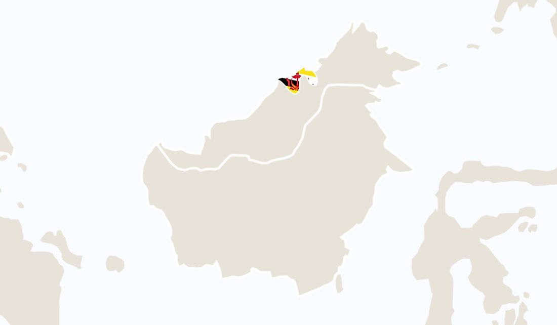Small nation of Brunei on the island of Borneo in Southeast Asia.