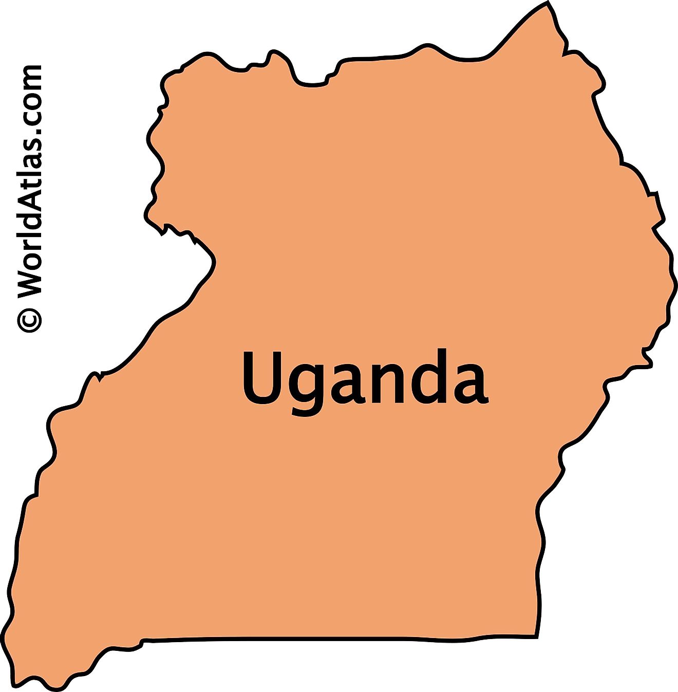 Mapa de contorno de Uganda