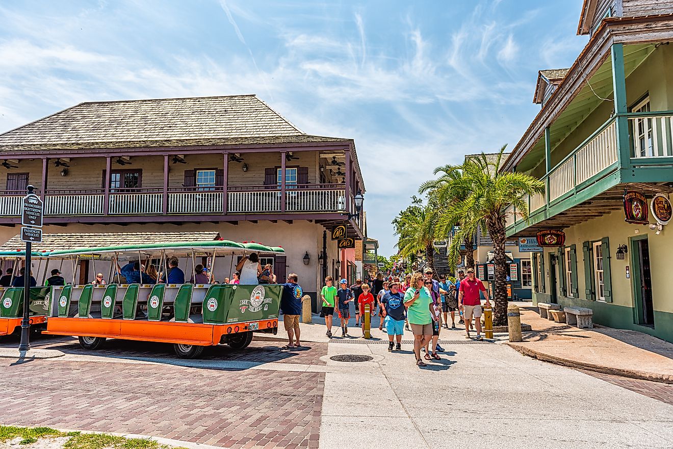 St. Augustine: Saint George main street on sunny day in downtown, via Kristi Blokhin / Shutterstock.com