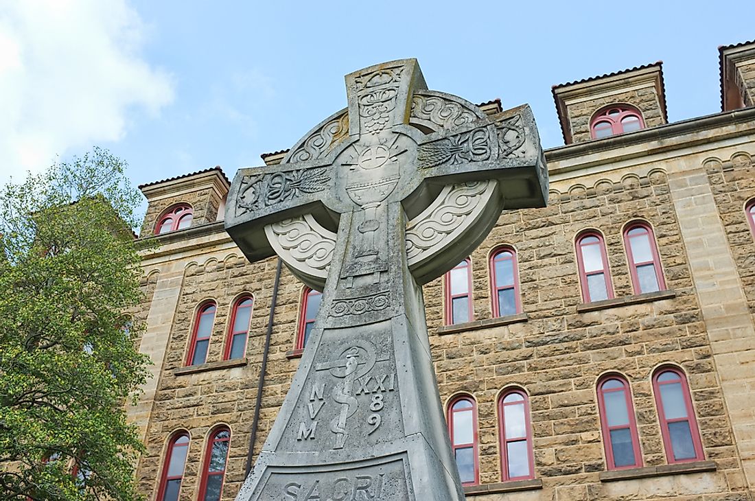 Indiana is home to the St. Meinrad Archabbey, one of two archabbeys in the United States. Editorial credit: dc_slim / Shutterstock.com