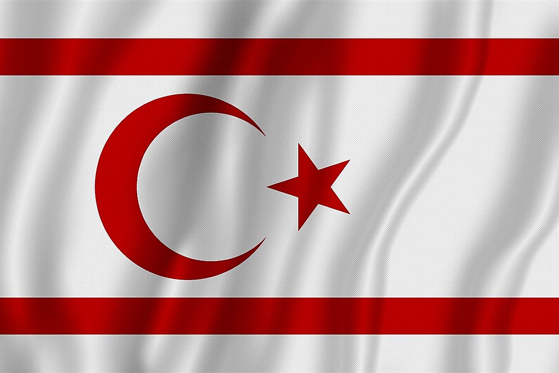 Flag of Northern Cyprus (Turkish Republic of Northern Cyprus). 