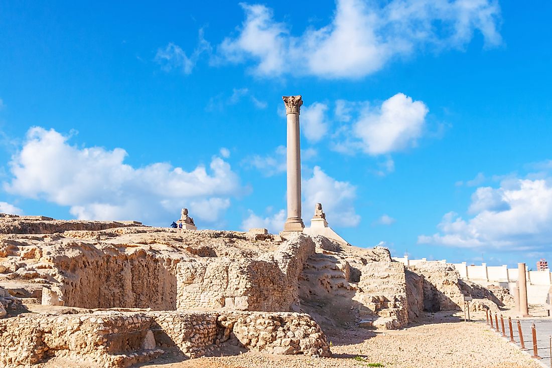 Pompey's Pillar in Alexandria. 