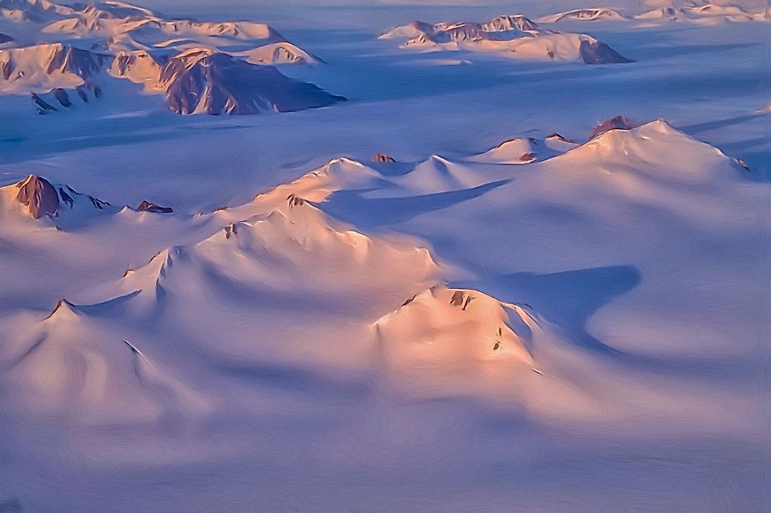 The northern Ellesmere Island from overhead. 