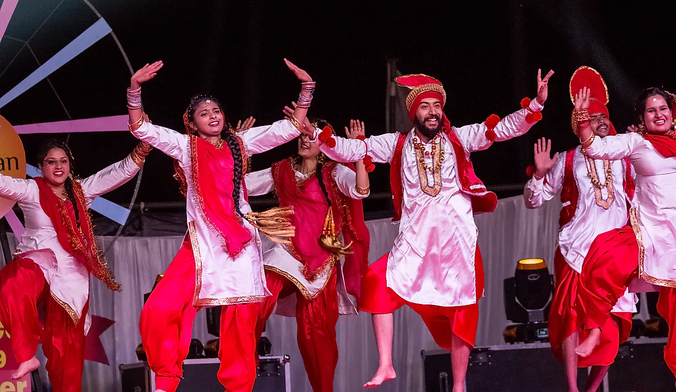 Artists from Punjab Performing Bhangra Dance