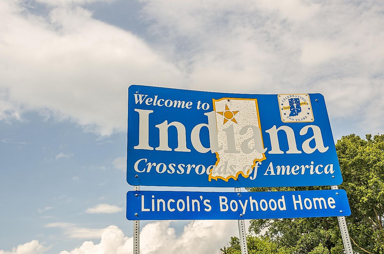 Indiana's welcome sign. 