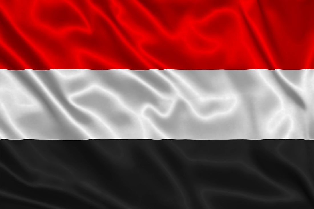 The flag of Yemen. 