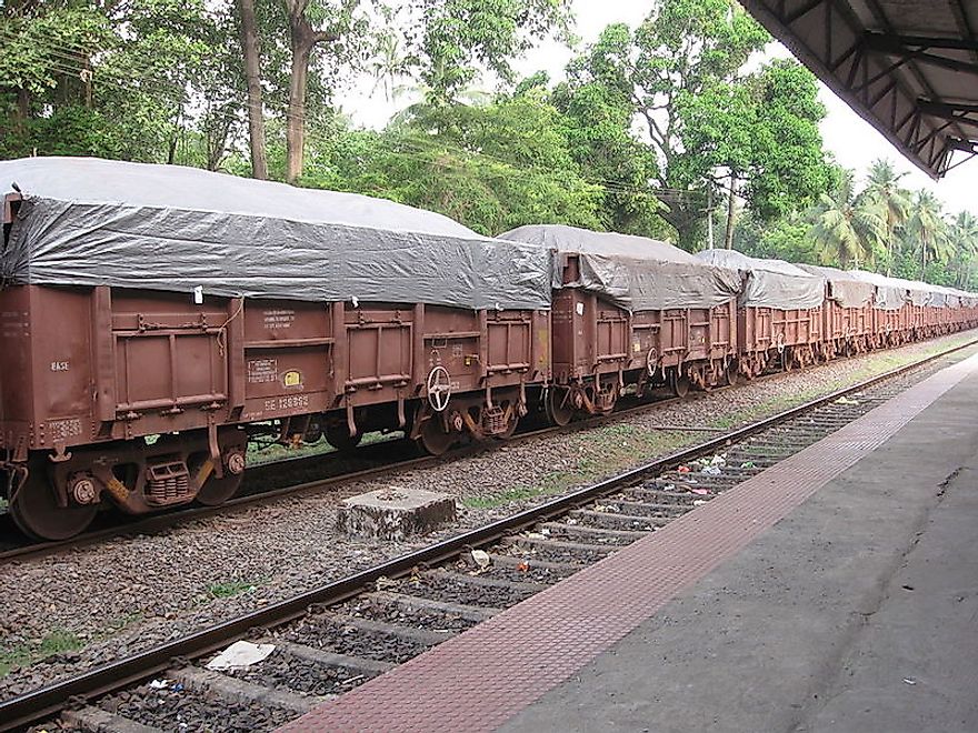 Train Carrying Iron Ore to Marmagao Port In India