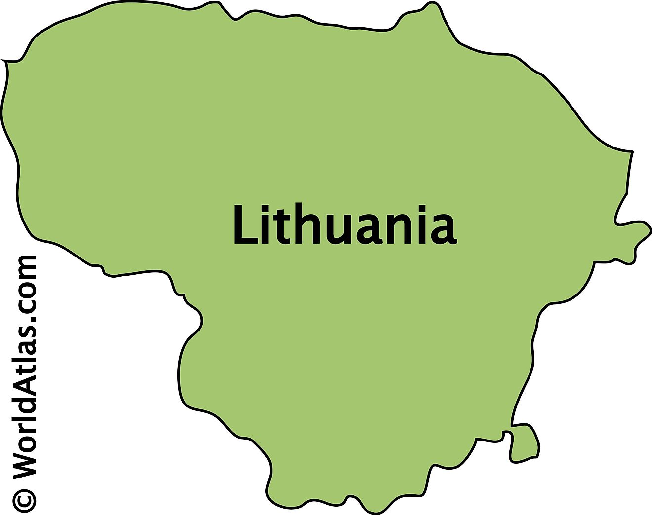 Outline Map of Lithuania