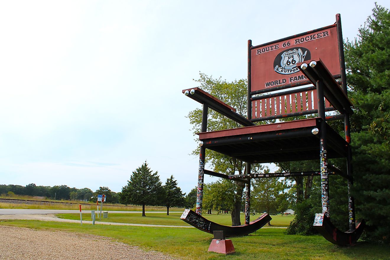 The World's Second Largest Rocking Chair in Cuba, Missouri, along US Route 66.