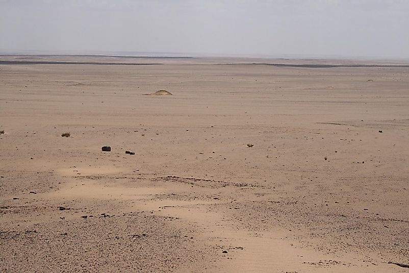 Vast expamses of the Qattara Depression near the site of the World War 2 battles of El-Alamein in Egypt.