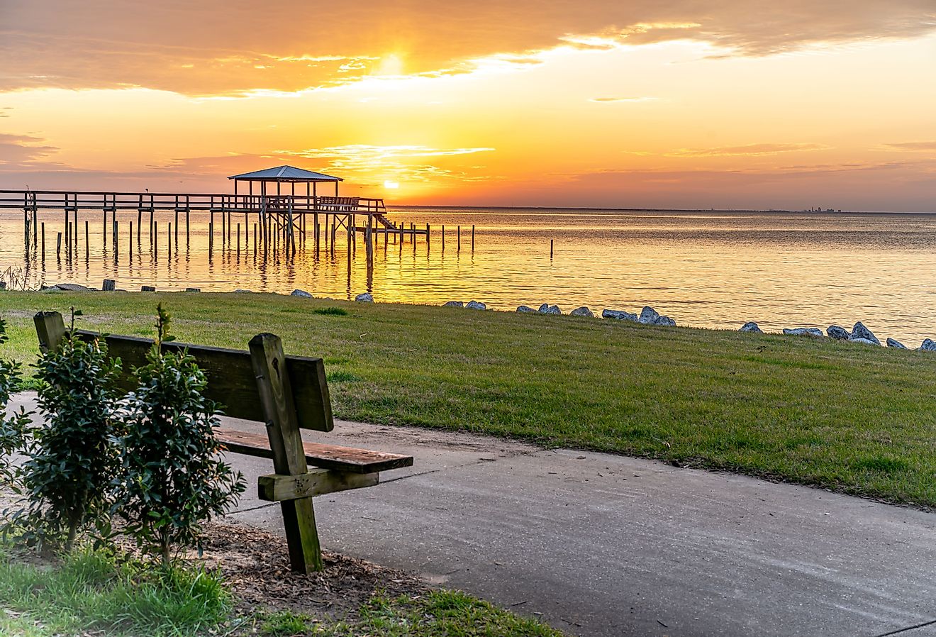 A sunset view at Fairhope, Alabama.