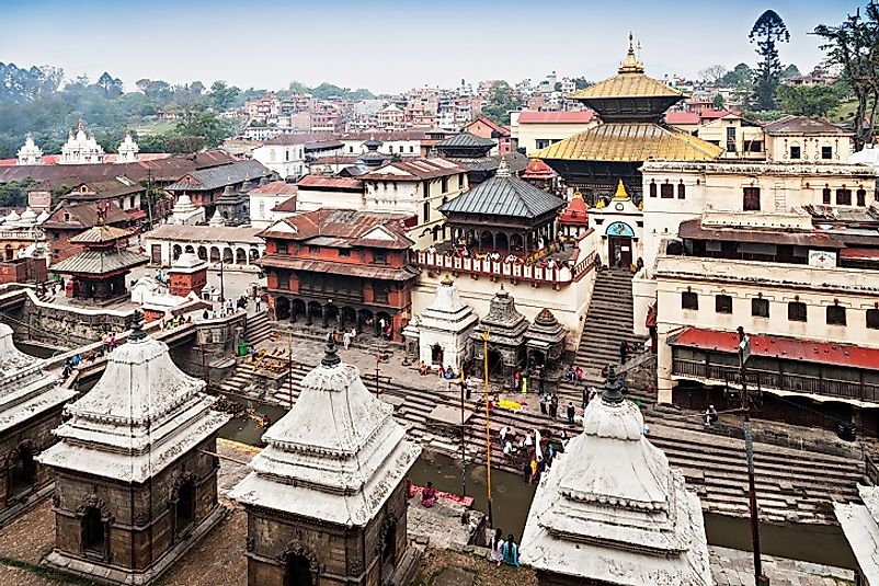 The world-famous Pashupatinath Hindu temple in Kathmandu, Nepal.