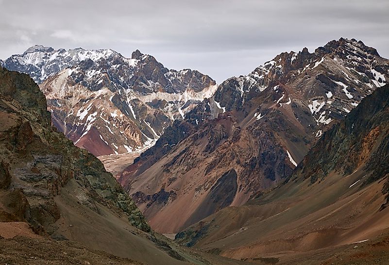 Mount Aconcagua in Argentina, the tallest mountain in the Andes.