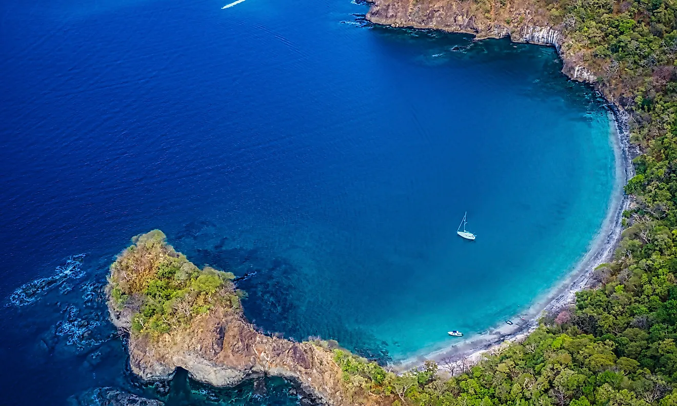 Costa Rica features a coast on the Caribbean Sea and the Pacific Ocean. 