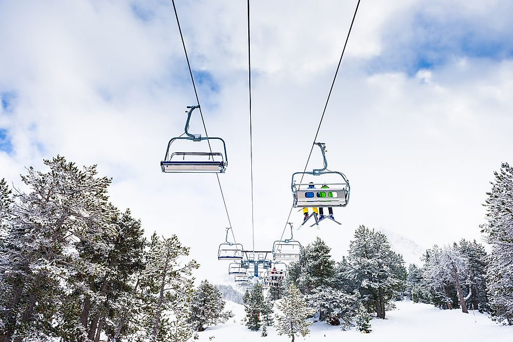 Skiing is a popular activity in Andorra. 